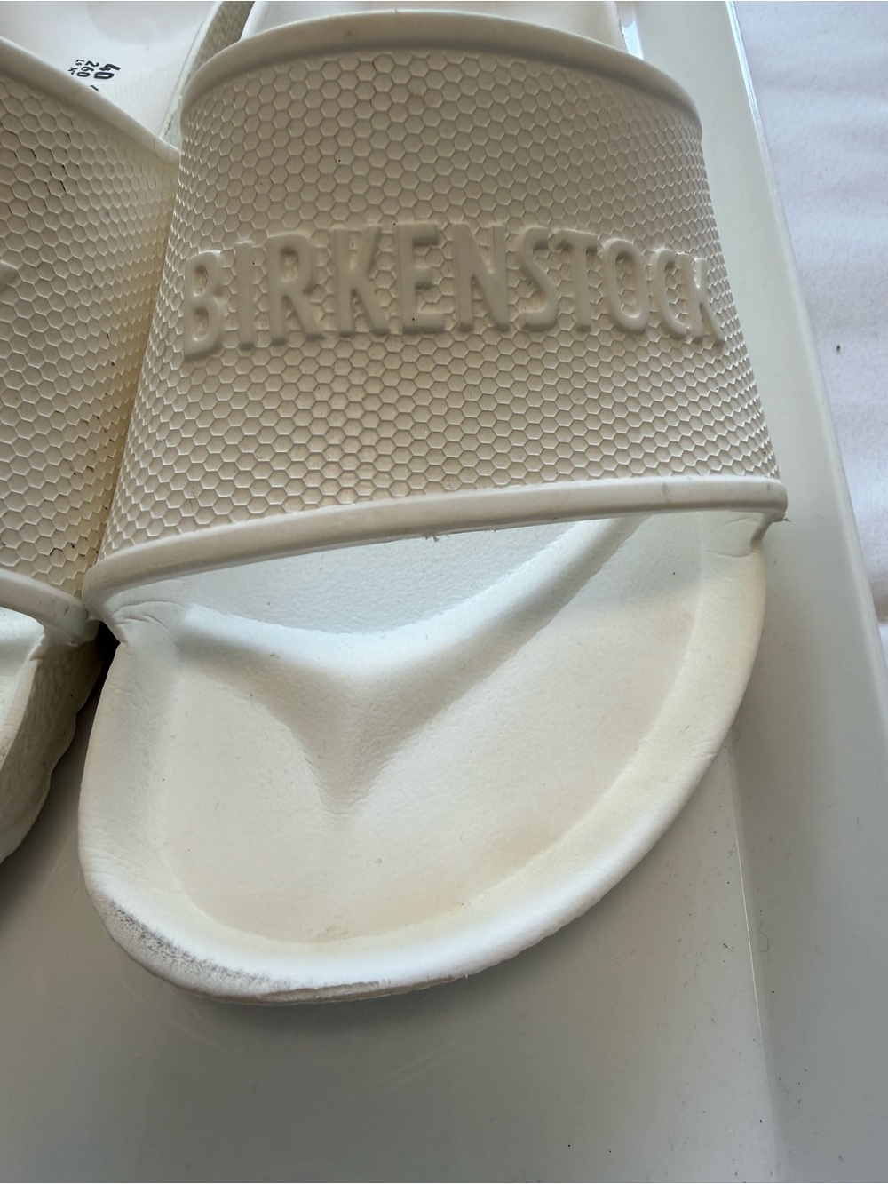 Birkenstock White EVA Slide Sandals with Embossed Logo - Picture 3 of 7
